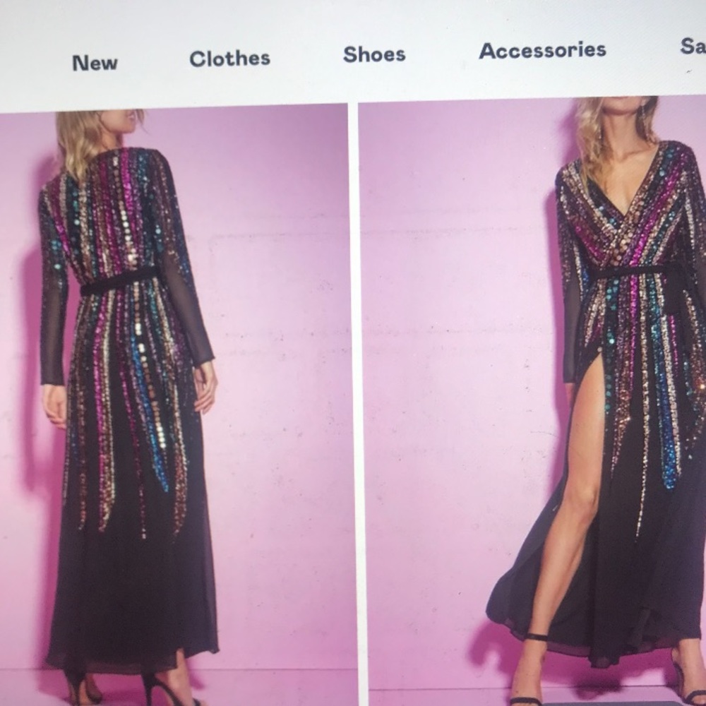 Nasty Gal Multi-color Beaded Gown